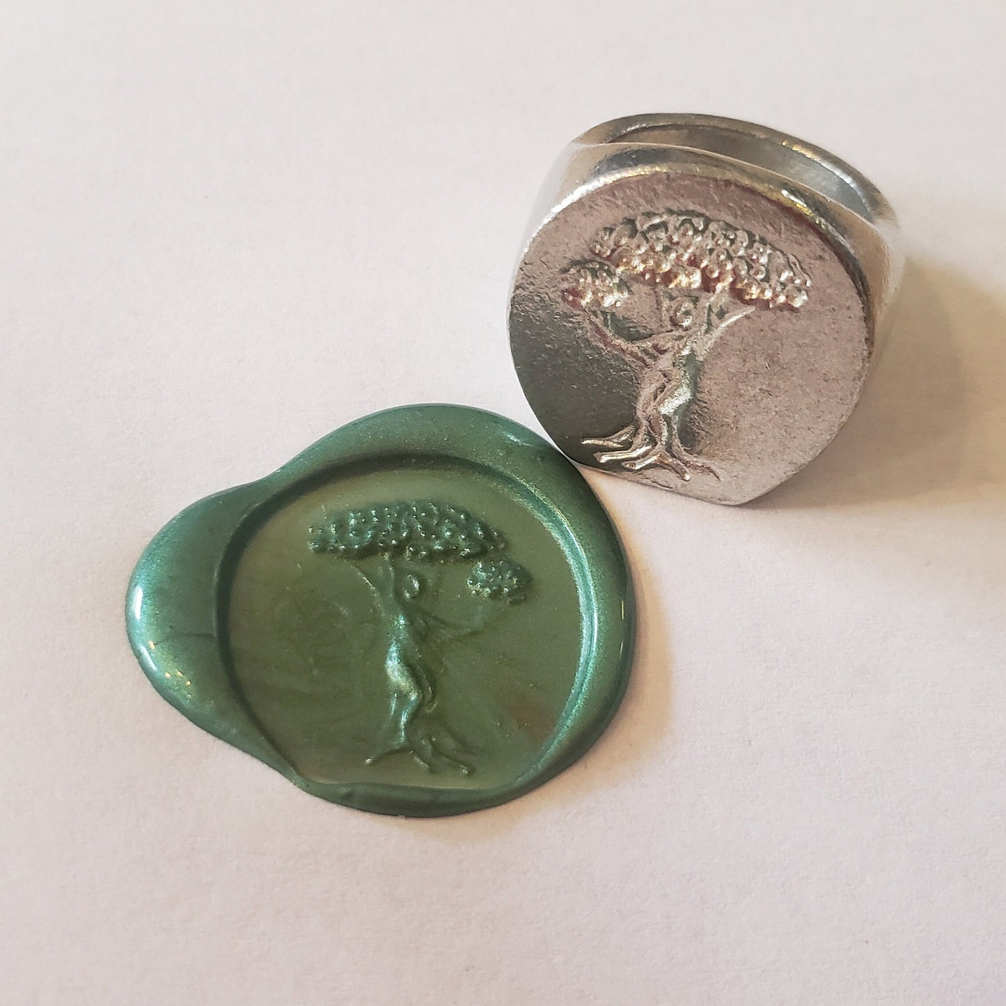 Summer dryad wax seal signet ring