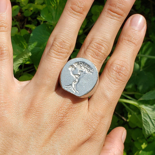 Summer dryad wax seal signet ring