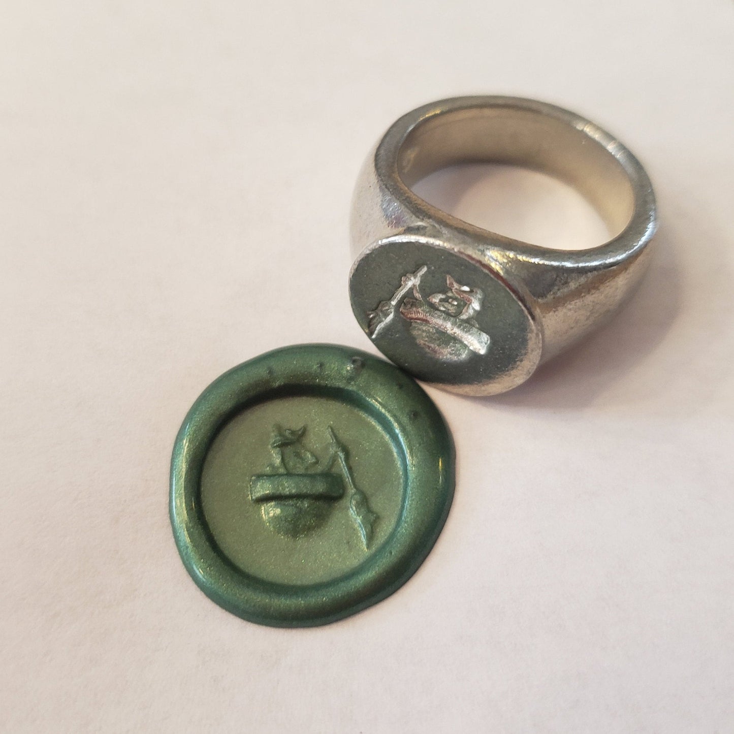 Baba yaga wax seal signet ring