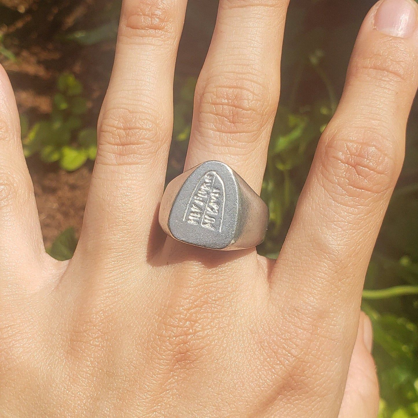 Draugr stone wax seal signet ring