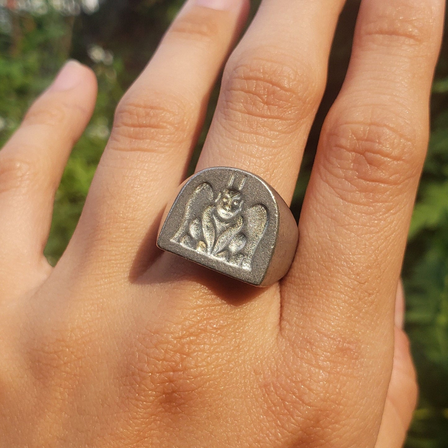 Gargoyle wax seal signet ring