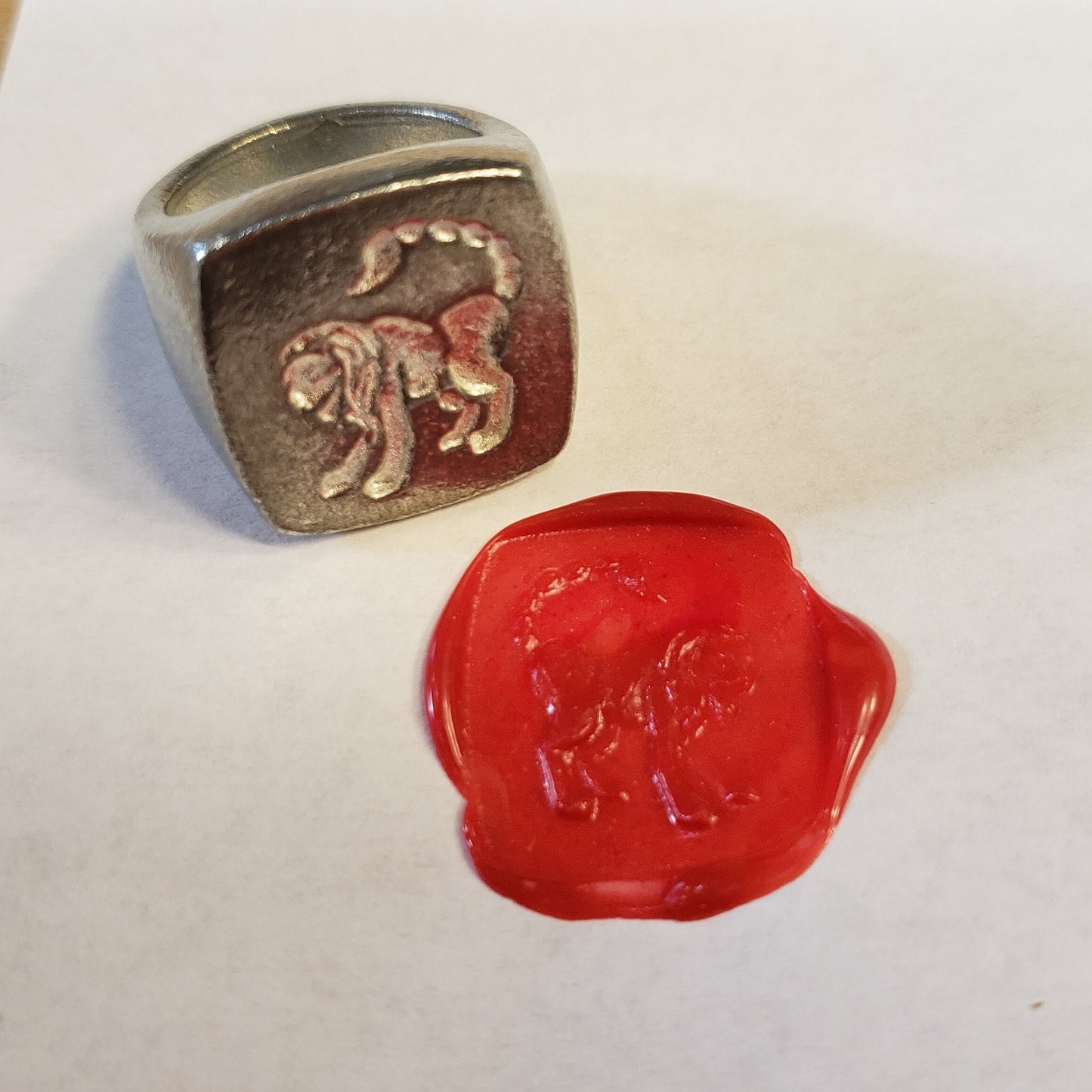 Manticore wax seal signet ring